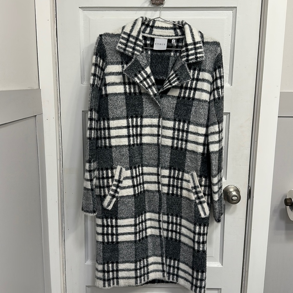 Cyrus Plaid Lapel Coat